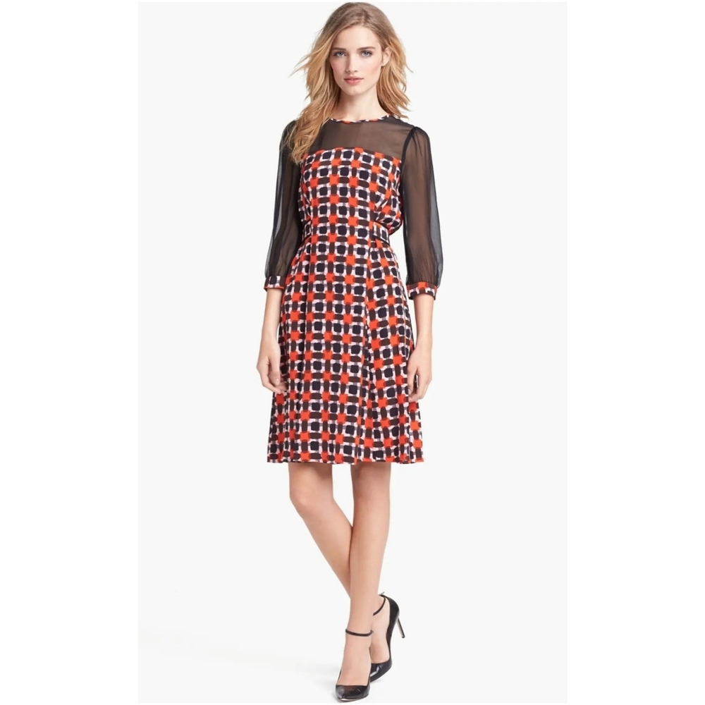 Kate Spade Black and Red Midi Dress